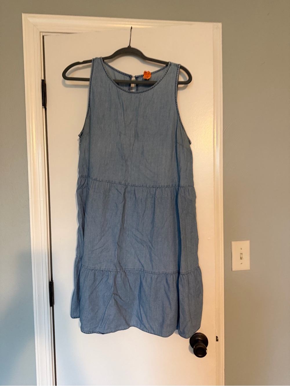 Old Navy Light Blue Sleeveless Tiered Dress
